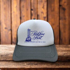 The Park Lane Hotel Unisex Trucker Hat Grey Snapback Central Park NYC Ball Cap
